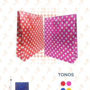 BOLSA DE REGALO METÁLICA DECORADA PAQ 12 PIEZAS D2351 M17