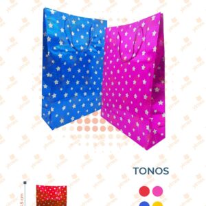 BOLSA DE REGALO METÁLICA DECORADA PAQ 12 PIEZAS D2352 M17