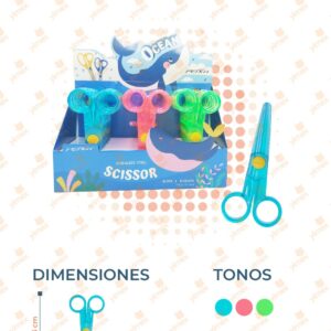 TIJERAS DE PLÁSTICO INFANTILES ANTICORTE PAQ 24 PIEZAS GF249I-15 K6
