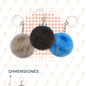 LLAVERO PELUCHE COLORES VARIADOS PAQ 12 PIEZAS LAC-02 K8