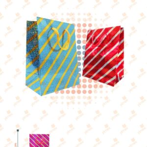 BOLSA DE REGALO METÁLICA DECORADA PAQ 12 PIEZAS D2349 M18