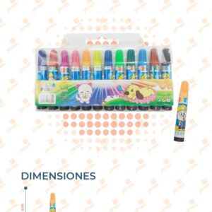 PLUMONES DE COLORES PAQ CON 12 PIEZAS WJ-678-12 D15