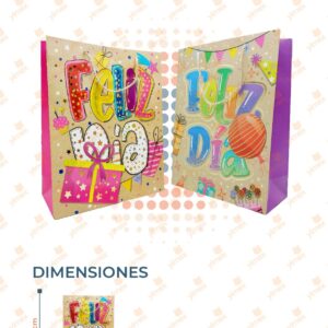 BOLSA DE REGALO DECORADA PAQ 12 PIEZAS G9-2F-2 M9