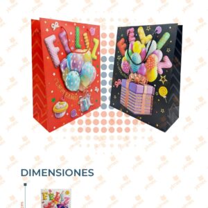 BOLSA DE REGALO DECORADA PAQ 12 PIEZAS G9-2F-3 M23