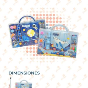 SET DE DIBUJOS CON CRAYOLAS PLUMINES SELLOS Y ACUARELAS KL-9910 B19