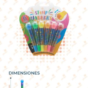 PLUMONES CON SELLITOS PAQ CON 6 PIEZAS M4-3H-18 D9