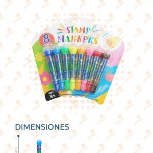 PLUMONES CON SELLITOS PAQ CON 8 PIEZAS M4-3H-19 D12