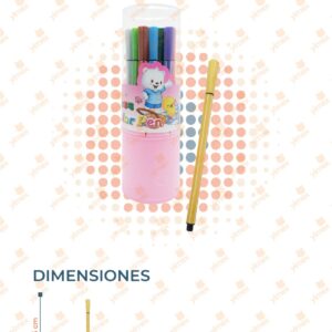 PLUMONES EN BOTE CON 18 PIEZAS M4-3H-75 D15