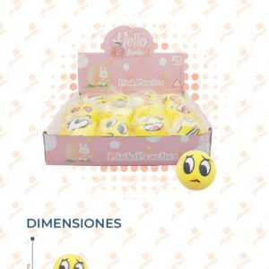 PELOTA CARITAS SQUISH PAQ CON 12 PIEZAS RS54U-11 L12