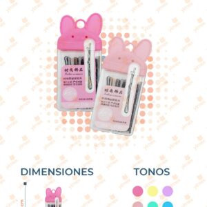 PASADORES PARA CABELLO PAQ CON 12 PIEZAS XY095-25 J6