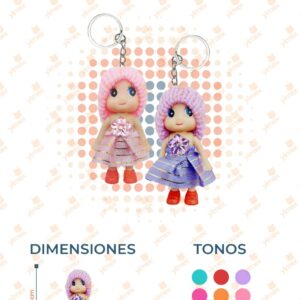 LLAVERO MUÑEQUITA PAQ 12 PIEZAS XY096-52 K13
