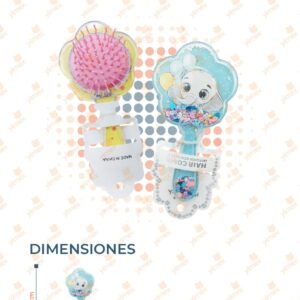 CEPILLO PARA CABELLO DECORADO PAQ 12 PIEZAS XY125-33 O16