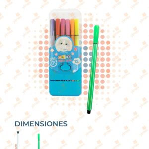 PLUMINES EN BOTE PAQ CON 12 PIEZAS AA-1078 D16