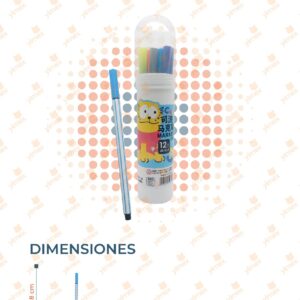 PLUMINES EN BOTE CON 12 PIEZAS AA-1078-4 D16