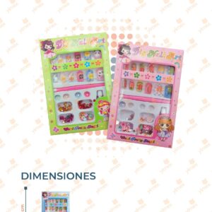 SET DE UÑITAS CON DECORACIONES PAQ CON 15 SETS CZ-J8018 Q11