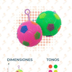 PELOTA FÚTBOL CHILLONA CON LUZ PAQ CON 12 PIEZAS GH-658 L13