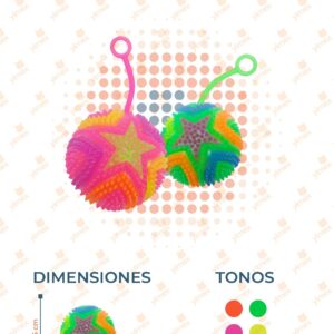 PELOTA ESTRELLA CON LUZ PAQ 24 PIEZAS GH-685 L7