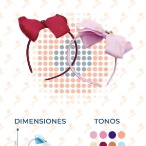 DIADEMA MOÑITO COLORES SURTIDOS PAQ CON 12 PIEZAS HT-1532 O9