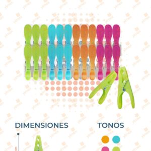 PINZAS PARA ROPA PAQUETE CON 24 PIEZAS LIN-75 O25