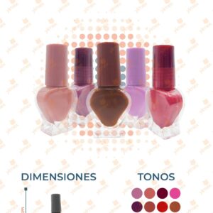 ESMALTE CORAZÓN PARA UÑAS COLORES SURTIDOS PAQ CON 12 PIEZAS M177-1H-8 J29