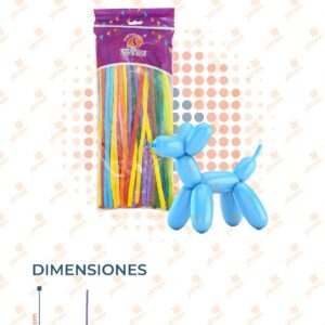 GLOBOS LARGOS COLORES SURTIDOS PAQ CON 100 PIEZAS MW853-1C-11 M6