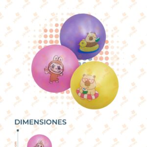 PELOTA INFLABLE DECORADA PAQ CON 12 PIEZAS Q-KP7 N16
