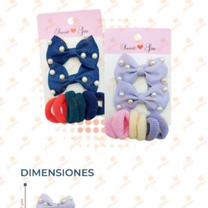 SET MOÑITO PERLAS CON LIGAS PAQ CON 12 SETS R242T-6 J1