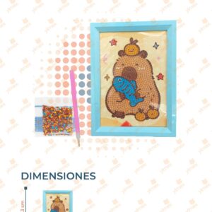 DIBUJO CAPIBARA CON PIEDRITAS PAQ CON 20 PIEZAS R252J-54 K4