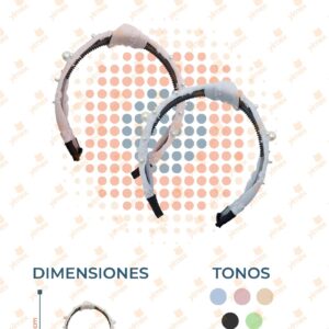 DIADEMA DE TELA CON DECORACIÓN DE PERLAS PAQ CON 12 PIEZAS 25F-3 O6