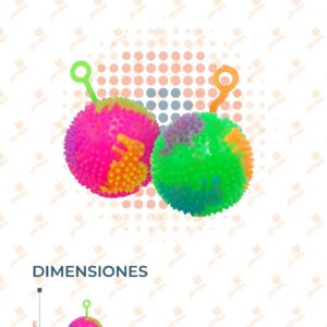 PELOTA CHILLONA CON LUZ PAQ CON 12 PIEZAS 3366-2 L4