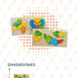 ROMPECABEZAS DIDÁCTICO INFANTIL DE MADERA POR PIEZA B-190-11 E17