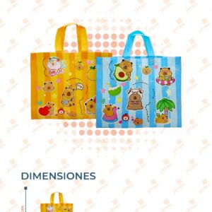 BOLSA ECOLÓGICA DECORADA CAPIBARA PAQ 12 PIEZAS GF253S-47 M21