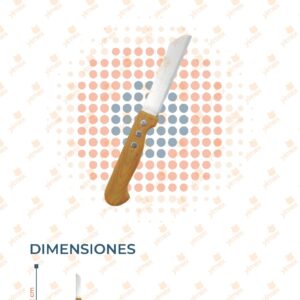 CUCHILLOS CON MANGO MADERA PAQ 12 PIEZAS HT-1647 O30