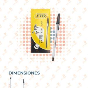 PLUMA TINTA NEGRA PAQ CON 12 PIEZAS 6286 B8