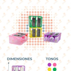 SACAPUNTAS DOBLE PAQ CON 12 PIEZAS M15-6H-7 A9