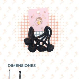 LIGA NUDO COLOR NEGRA PARA CABELLO PAQ CON 12 PIEZAS Q-40 J24