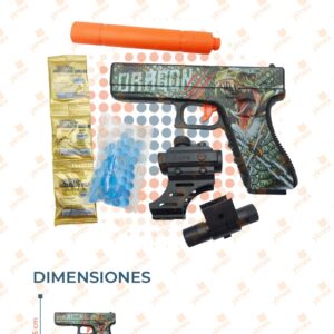 JUGUETE PISTOLA LANZA BOLITAS DE HIDROGEL CON ACCESORIOS POR PIEZA SD-6 S2