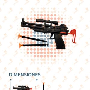 JUGUETE RIFLE LANZA DARDOS PAQ CON 24 PIEZAS Y-094 R15