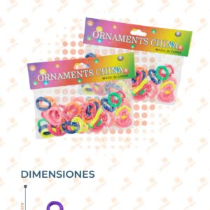 LIGAS DONITAS PARA CABELLO PAQ CON 12 PIEZAS YONG-302 O8