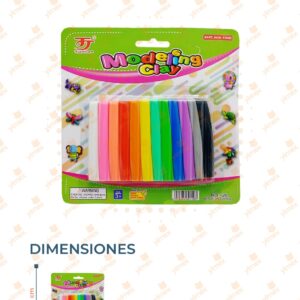 SET PLASTILINA CON 12 COLORES B-048 C17