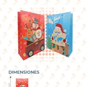BOLSA DE REGALO NAVIDEÑA PAQ 12 PIEZAS D-080BOLSA N18