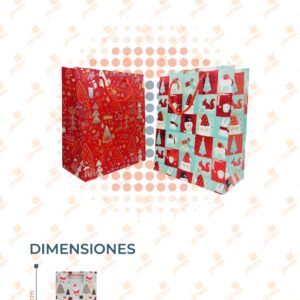 BOLSA DE REGALO NAVIDEÑA PAQ 12 PIEZAS D-081 M11