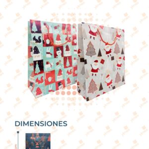 BOLSA DE REGALO NAVIDEÑA PAQ 12 PIEZAS D-082BOLSA M13