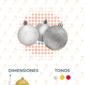 ESFERA NAVIDEÑA PAQ 12 PIEZAS S-025ESFERA N5