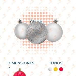 SET ESFERAS NAVIDEÑAS CON 6 PIEZAS S-044 N8