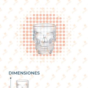 VASO SHOT DE VIDRIO CALAVERA POR PIEZA AB-1809 O45