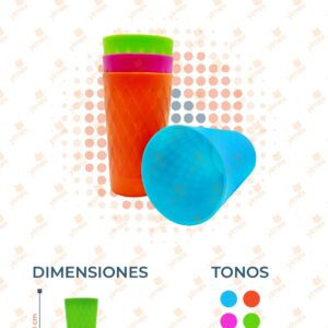 VASO COLORES PAQ 4 PIEZAS B-010 O31