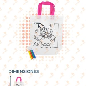 BOLSA ECOLÓGICA DECORADA CON PLUMINES PAQ 10 PIEZAS F254V-35 A19