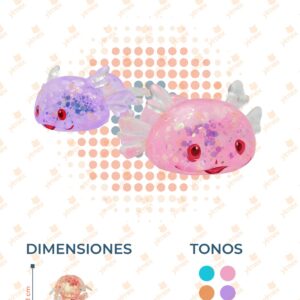 JUGUETE SQUISH AJOLOTE PAQ 12 PIEZAS MY-2227 L20