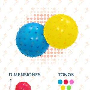 PELOTA COLORES CON PICOS PAQ 12 PIEZAS YO-165-5 N17